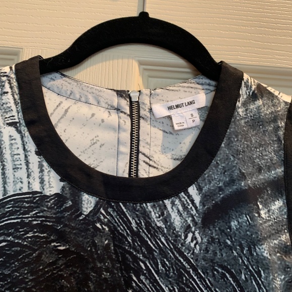 Helmut Lang Black/Ivory Print Sleeveless Top sz S/P - Picture 2 of 7